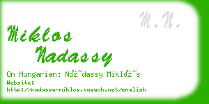 miklos nadassy business card